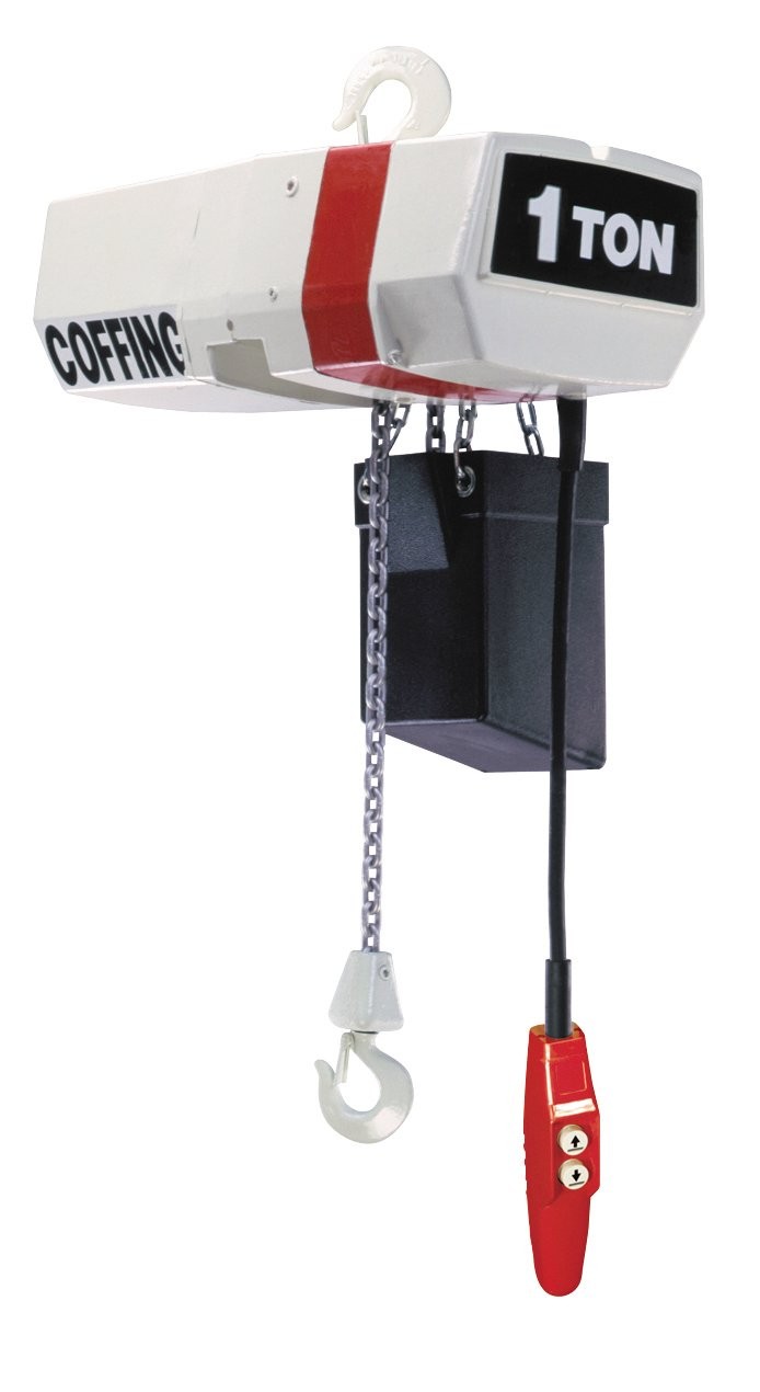 Coffing EC 1 Ton 32 FPM 15' Lift Universal Push Trolley
